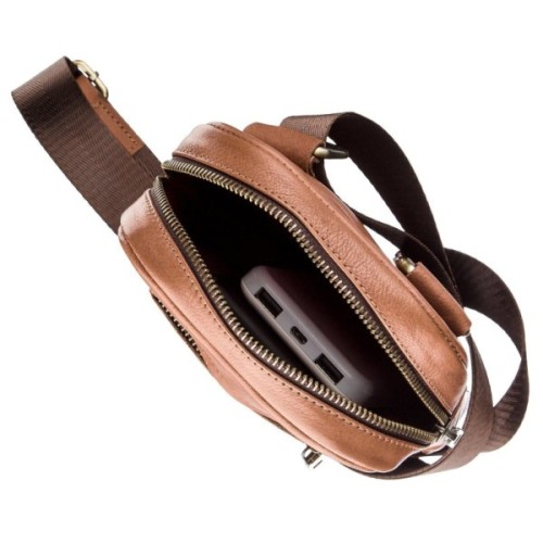 Сумка Shvigel Чоловіча шкіряна Руда (19104)