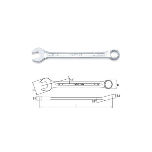 Ключ Toptul ріжково-накидний 16 шт. 6-24мм (кейс) (GAAD1602)