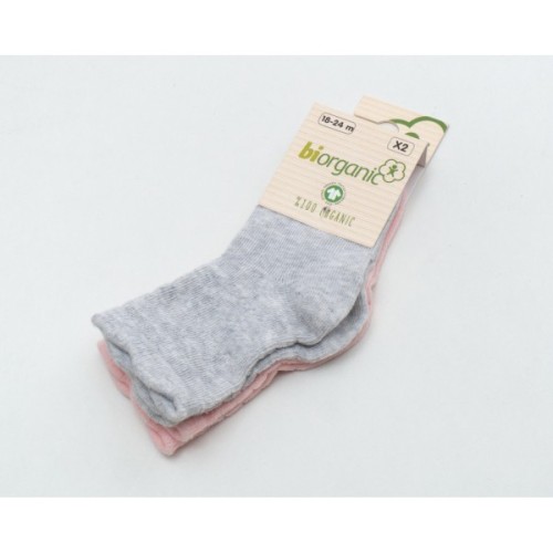 Шкарпетки дитячі Bibaby однотонні (68345-18-24-pinkgray)