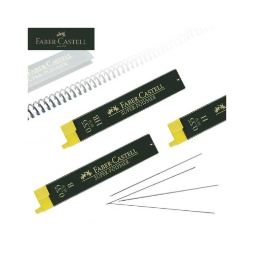 Грифель для механічного олівця Faber-Castell Super-Polymer В (діаметр 0,35 мм), 12 штук в пеналі (6053)