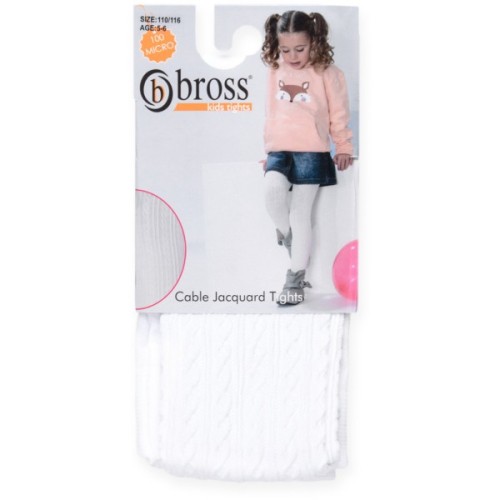 Колготки дитячі Bross в коси (2561-5-6G-white)