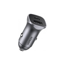 Зарядний пристрій Ugreen 1xUSB-C + 1xUSB 30W car adapter CD130 black (40858)