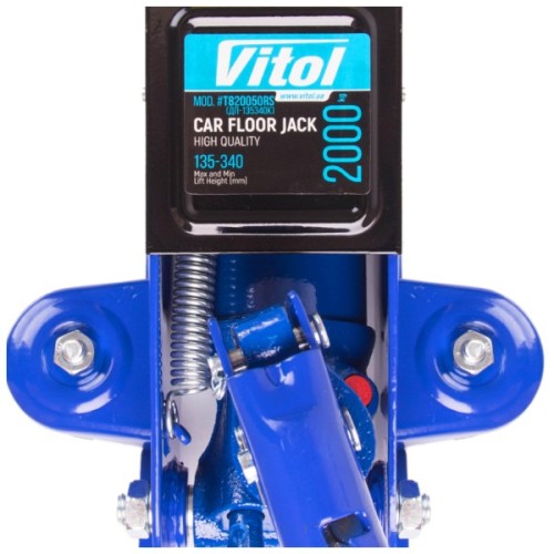 Домкрат Vitol DP-135340K, підкатний, гідравлічний, 2т, min 135мм, max 340мм, поворотна ручка, валіза (DP-135340K)