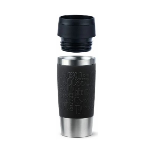 Термокружка Tefal Travel Mug Classic, 360мл, нержавіюча сталь, чорний (N2020210)
