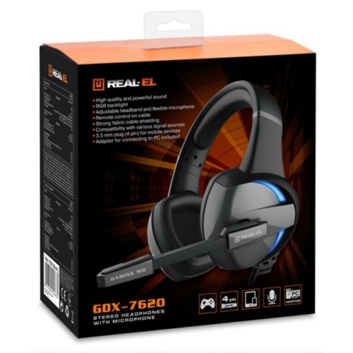 Навушники REAL-EL GDX-7620 Black (EL124100045)