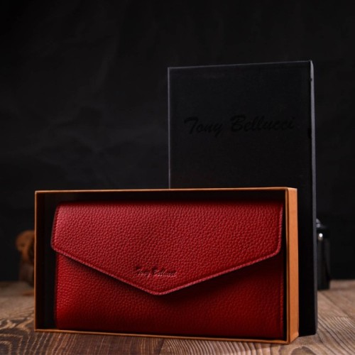 Портмоне Tony Bellucci З натуральної шкіри Червоне (21974)