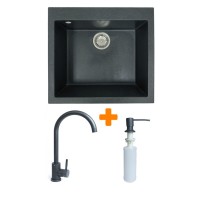 Мийка кухонна Adamant Univer графіт + змішувач + дозатор (4824296902113)