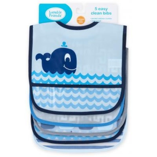 Слинявчик Luvable Friends 5 шт з візерунками, блакитний (2208 M)