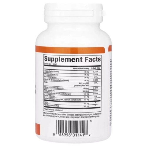 Вітамін Natural Factors Комплекс вітамінів групи B, 100 мг, Complete B, 90 таблеток (NFS-01141)