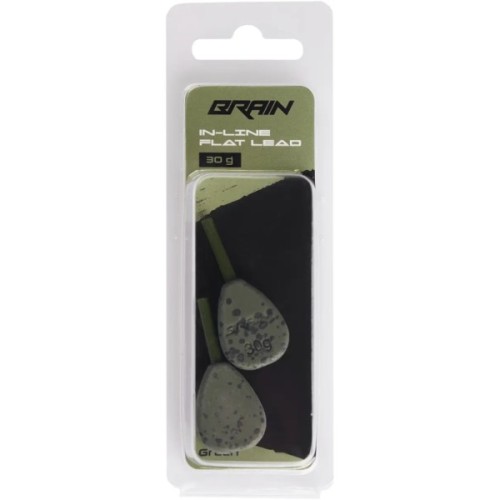 Грузило Brain In-Line Flat Lead 30g 2шт/уп Green (1858.32.02)