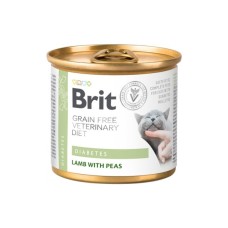 Консерви для котів Brit GF VetDiets Cat Cans Diabetes з ягням і горохом 200 г (8595602549832)