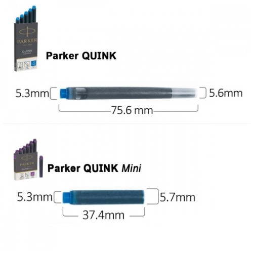 Чорнило для пір'яних ручок Parker Картриджі Quink Mini /6шт чорний (11 510BK)