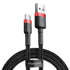 Дата кабель USB 2.0 AM to USB-C 1.0m Cafule 3A red+black Baseus (CATKLF-B91)