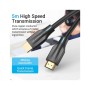 Кабель мультимедійний HDMI M to HDMI M 2.0m 8K60Hz cotton braided black Vention (AAUBH)
