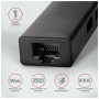 Концентратор AXAGON USB-C to 3xUSB-A + RJ45 0.2m metal black (HMC-GL3A)
