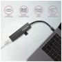 Концентратор AXAGON USB-C to 3xUSB-A + RJ45 0.2m metal black (HMC-GL3A)