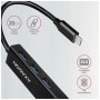 Концентратор AXAGON USB-C to 3xUSB-A + RJ45 0.2m metal black (HMC-GL3A)