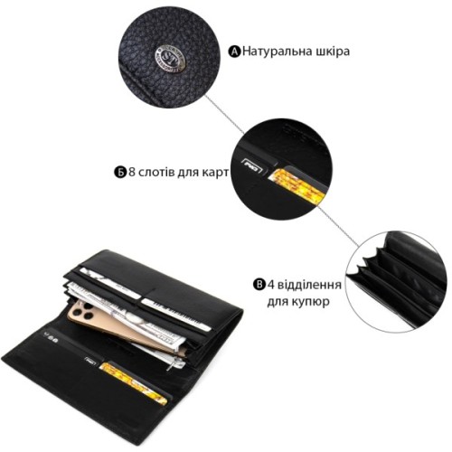 Гаманець ST Leather Чорний (19375)