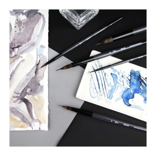 Пензлик для малювання Rosa Мікс білка/соболь круглий, лайнер, WAVE 148, № 0 (4823098516859)