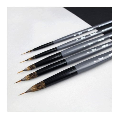 Пензлик для малювання Rosa Мікс білка/соболь круглий, лайнер, WAVE 148, № 0 (4823098516859)