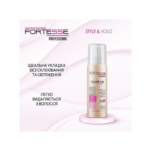 Лак для волосся Fortesse Professional Style & Hold Рідкий ультрасильної фіксації 150 мл (4820197000869)