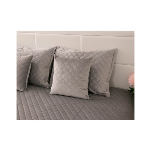 Покривало Руно двостороннє декоративне Velour Grey ромб 220х240 см (330.55_Grey ромб)