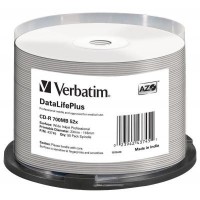 Диск CD Verbatim CD-R 700Mb 52x Cake box Printable (43745)