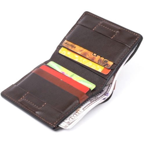 Портмоне Grande Pelle У гладкій шкірі Коричневе (11328)