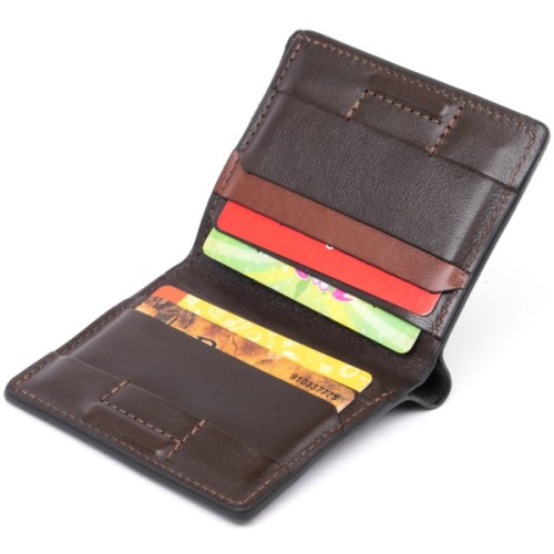 Портмоне Grande Pelle У гладкій шкірі Коричневе (11328)