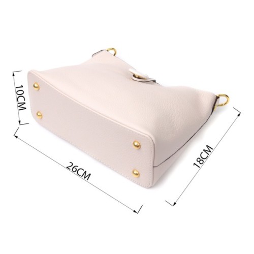 Сумка Vintage Шкіряна жіноча із застібкою ґудзиком Біла (22321)