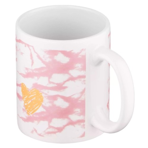 Чашка Ardesto Hello, 330мл, кераміка, біло-рожевий (AR3048WP)