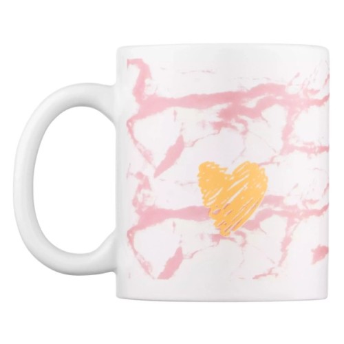 Чашка Ardesto Hello, 330мл, кераміка, біло-рожевий (AR3048WP)