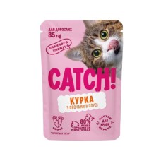 Вологий корм для кішок Catch! з куркою та овочами в соусі 24х85 г (2700000066997)
