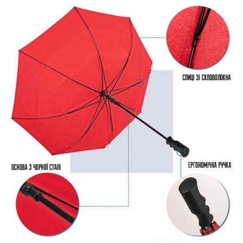 Парасоля Perletti Golf XXL тростина, з системою антивітер, червона (P96020-03)