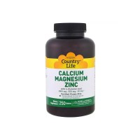 Мінерали Country Life Кальцій, Магній і Цинк з L-глютамін, Calcium Magnesium Zync, (CLF-02604)
