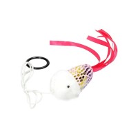 Іграшка для котів Hippie Pet Рибка з мотузкою рожева 7.5 см (HIPCT2304008RO)