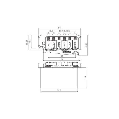 Бридж для гітари Paxphil WVPSB Chrome