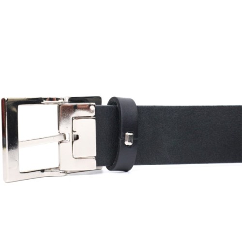 Ремінь Grande Pelle Шкіряний брючний з квадратною пряжкою Чорний (11678)