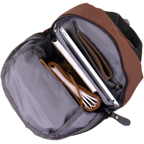 Сумка Vintage Через плече нейлон Коричнева (20634)