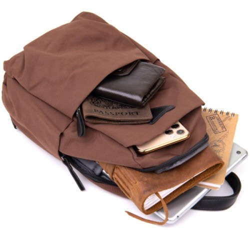 Сумка Vintage Через плече нейлон Коричнева (20634)