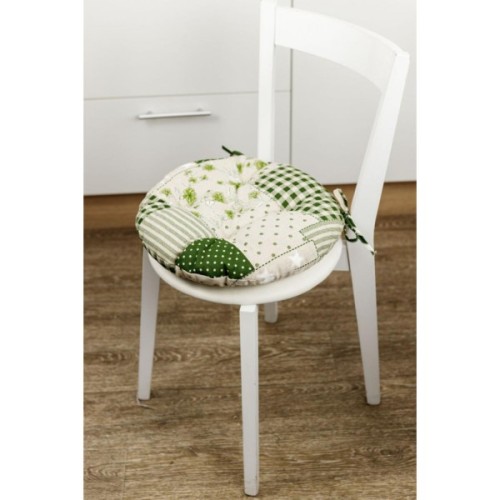 Подушка на стілець Прованс Печворк зелений Господиня D-40 см (4823093451247)