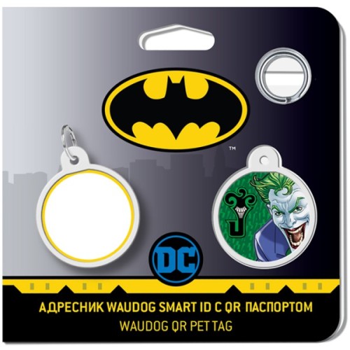 Адресник для тварин WAUDOG Smart ID з QR паспортом "Джокер зелений", коло 25 мм (0625-1005ru-eng)