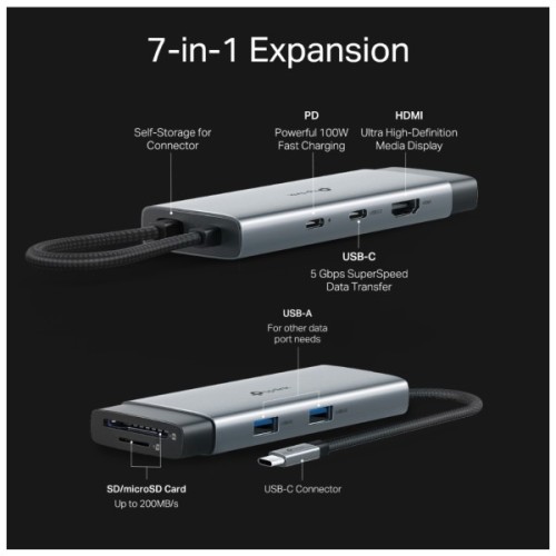 Порт-реплікатор TP-Link USB Type-C 7-в-1 (UH7020C)