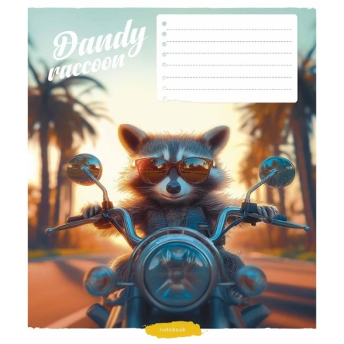 Зошит Школярик Cool animals 12 аркушів лінія (012-3518L)