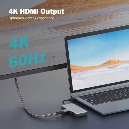 Порт-реплікатор Digitus USB-C > HDMI/2xUSB-A/USB-C/SD/MicroSD/RJ54 (DA-70914)