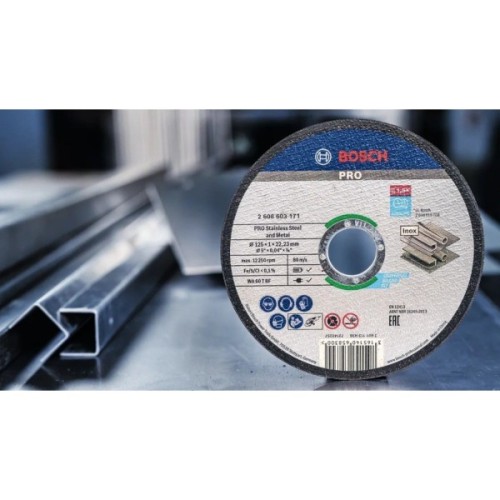 Круг відрізний Bosch Professional, для нержавіючої сталі та металу, 125×1×22.23 mm (2.608.603.171)