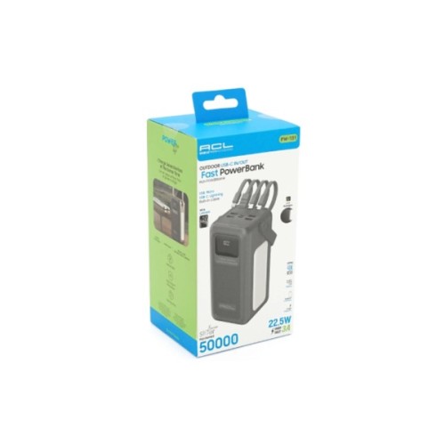 Батарея універсальна ACL 50000mAh, 22.5W, USB/Micro/Type-C/Lighting, Flashlight (PW-131)