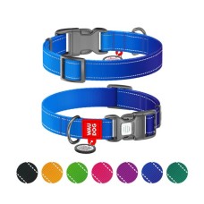 Нашийник для тварин WAUDOG Nylon Mono з QR паспортом, пластиковий фастекс M синій (521012)