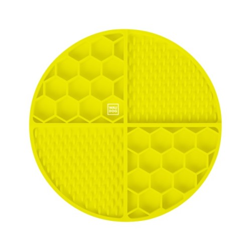 Універсальний посуд для тварин WAUDOG Silicone Килимок для злизування 21х21х3 см жовтий (23508)