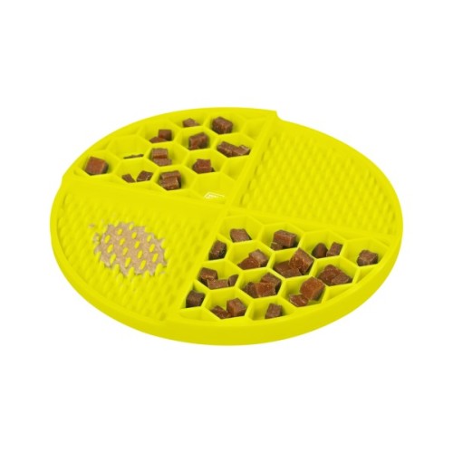 Універсальний посуд для тварин WAUDOG Silicone Килимок для злизування 21х21х3 см жовтий (23508)